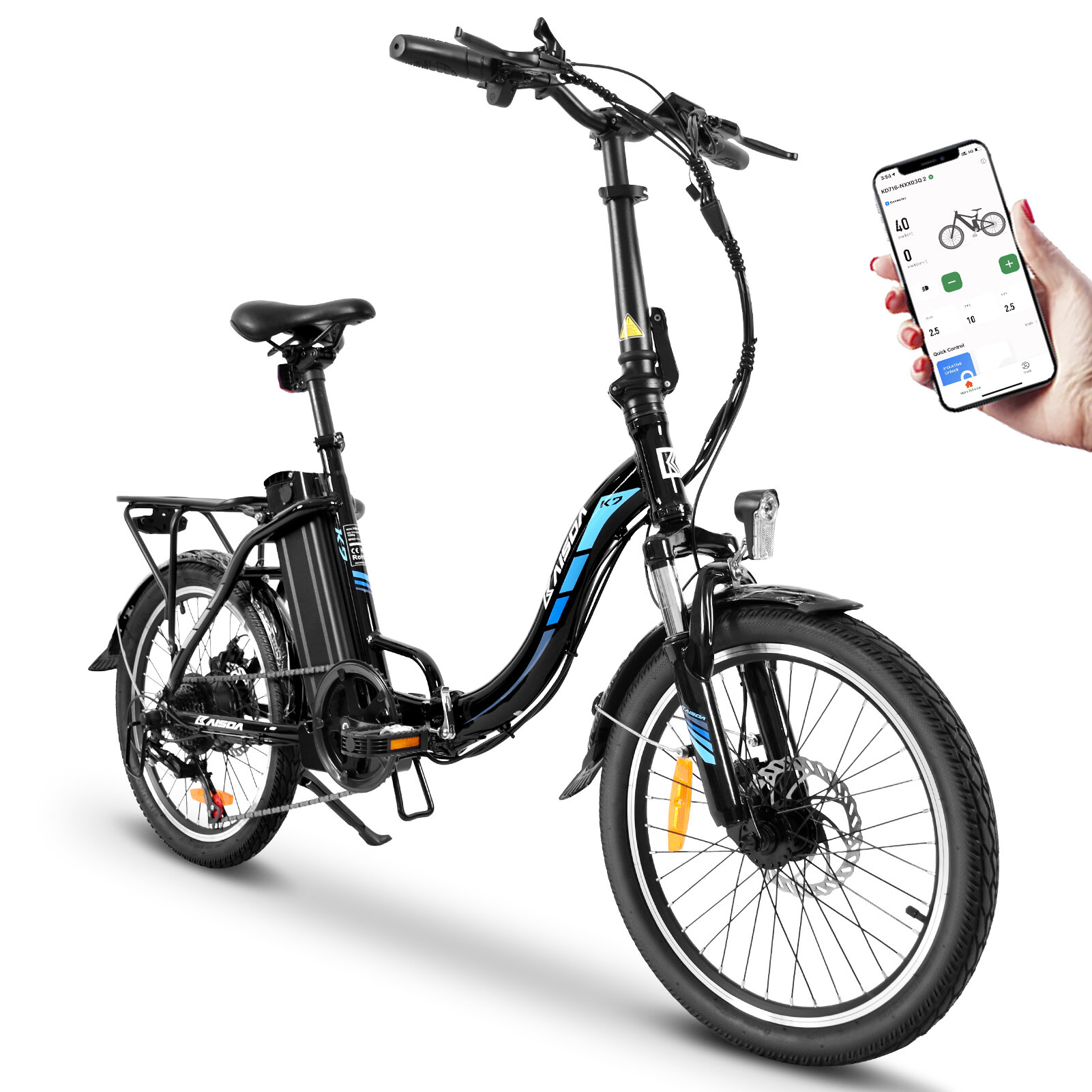 Image of [EU Direct] KAISDA K7 36V 125AH 350W 20inch Folding Electric Moped Bicycle 45-75KM Mileage 120KG Payload Electric Bike