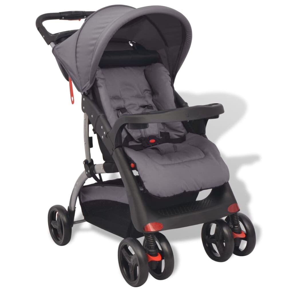 Image of [EU Direct] vidaXL 10140 Baby Stroller Cart Grey 102x52x100 cm Luxury Portable Pushchair Infant Carrier Foldable Carriag