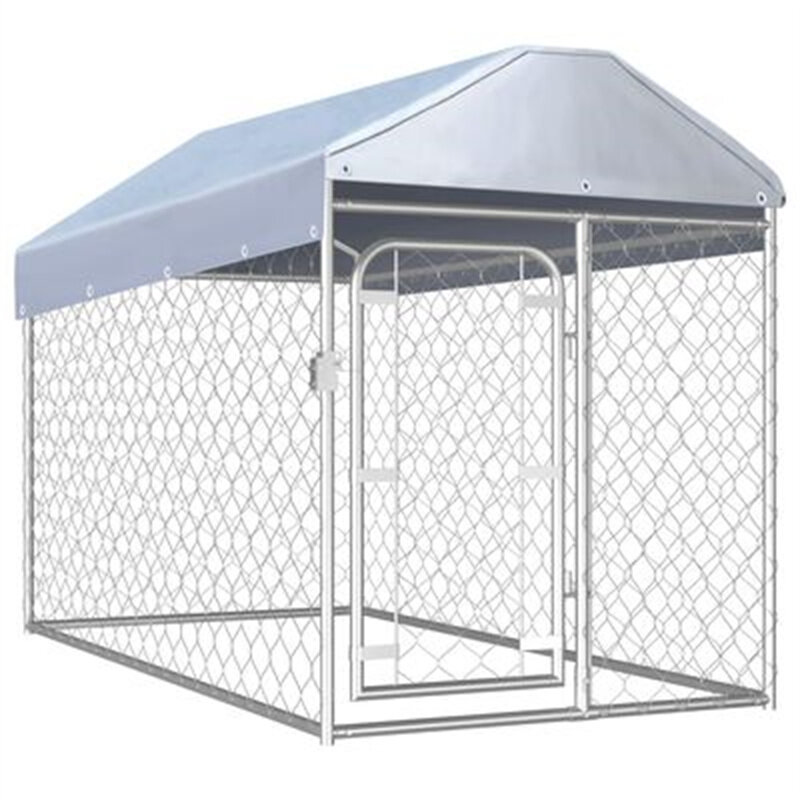 Image of [EU Direct] vidaXL 144492 Outdoor Kennel with Roof 200x100x125cm Pet Supplies Dog House Pet Home Cat Bedpen Fence Plaype