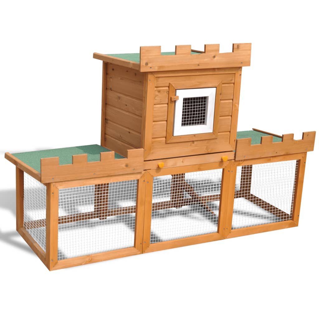 Image of [EU Direct] vidaXL 170173 Outdoor Large Rabbit Hutch House Pet Cage Single House Pet Supplies Dog House Pet Home Cat Bed