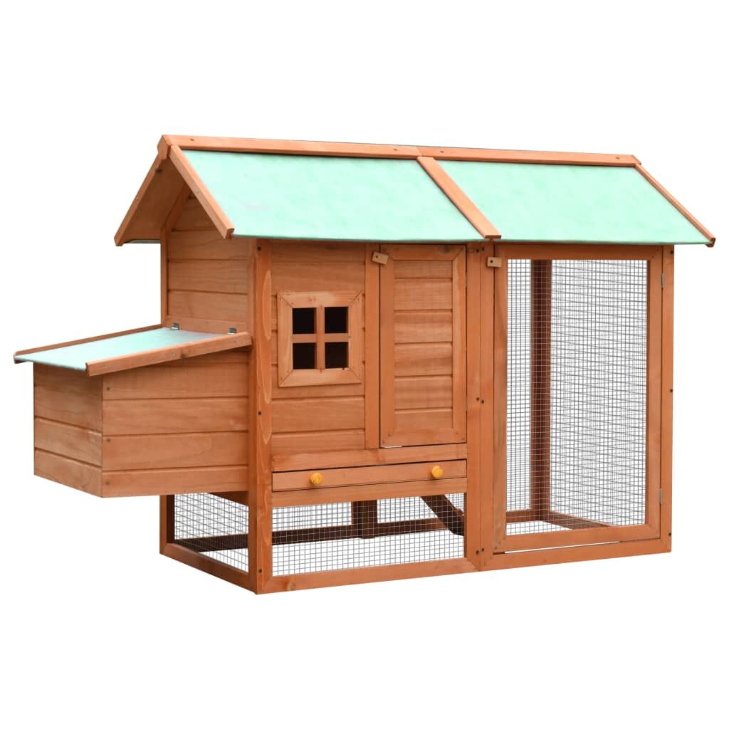 Image of [EU Direct] vidaXL 170644 Outdoor Chicken Cage Solid Pine & Fir Wood 170x81x110 cm House Pet Supplies Rabbit House Pet H