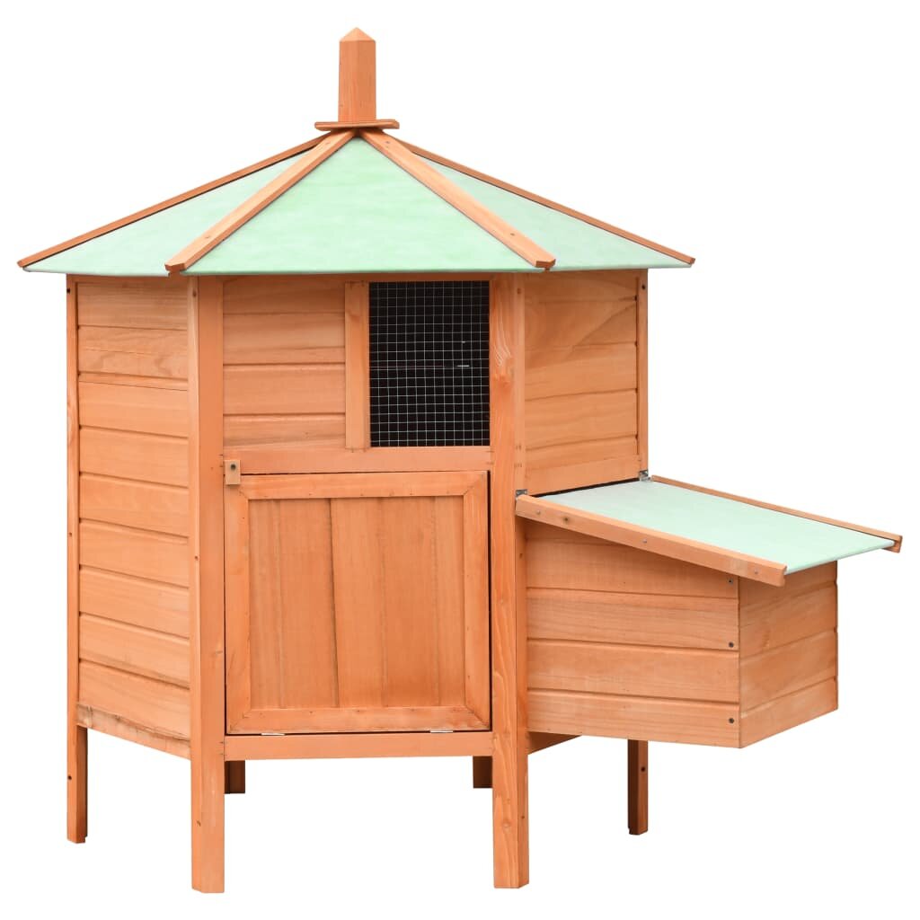 Image of [EU Direct] vidaXL 170645 Outdoor Chicken Cage Solid Pine & Fir Wood 126x117x125 cm House Pet Supplies Rabbit House Pet