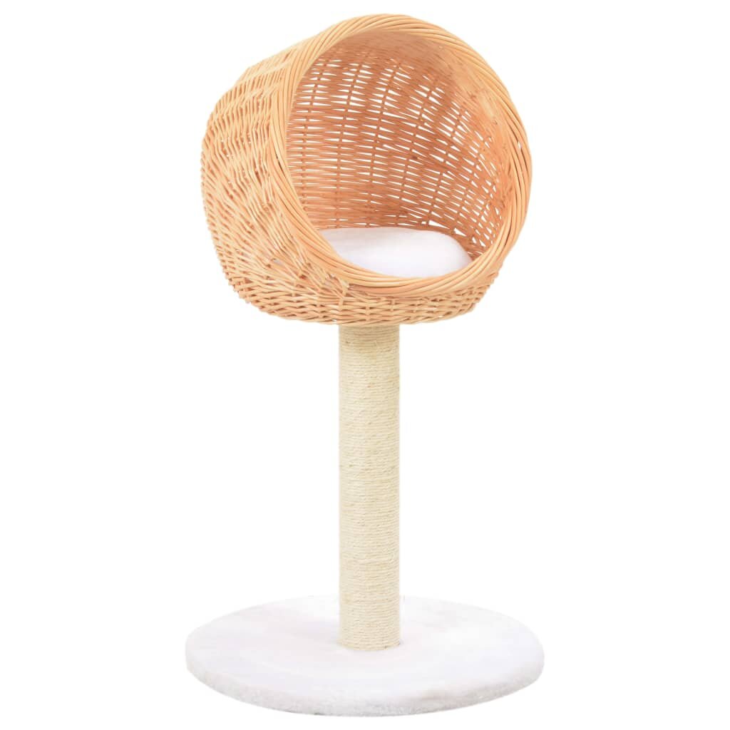 Image of [EU Direct] vidaXL 170726 Cat Tree with Sisal Scratching Post Natural Willow Wood Pet Supplies Cat Puppy Home Bedpan