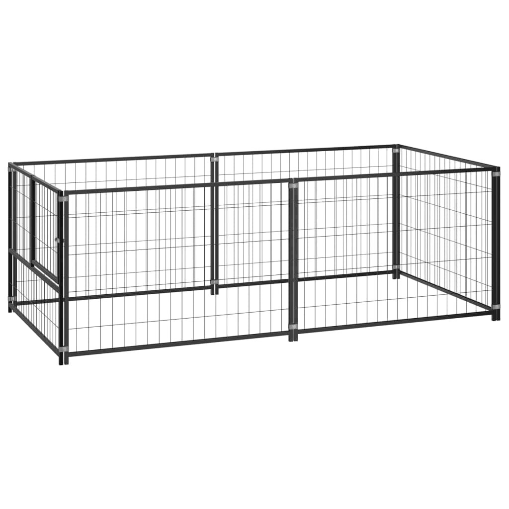 Image of [EU Direct] vidaxl 150790 Outdoor Dog Kennel Black 200x100x70 cm Steel House Cage Foldable Puppy Cats Sleep Metal Plaype