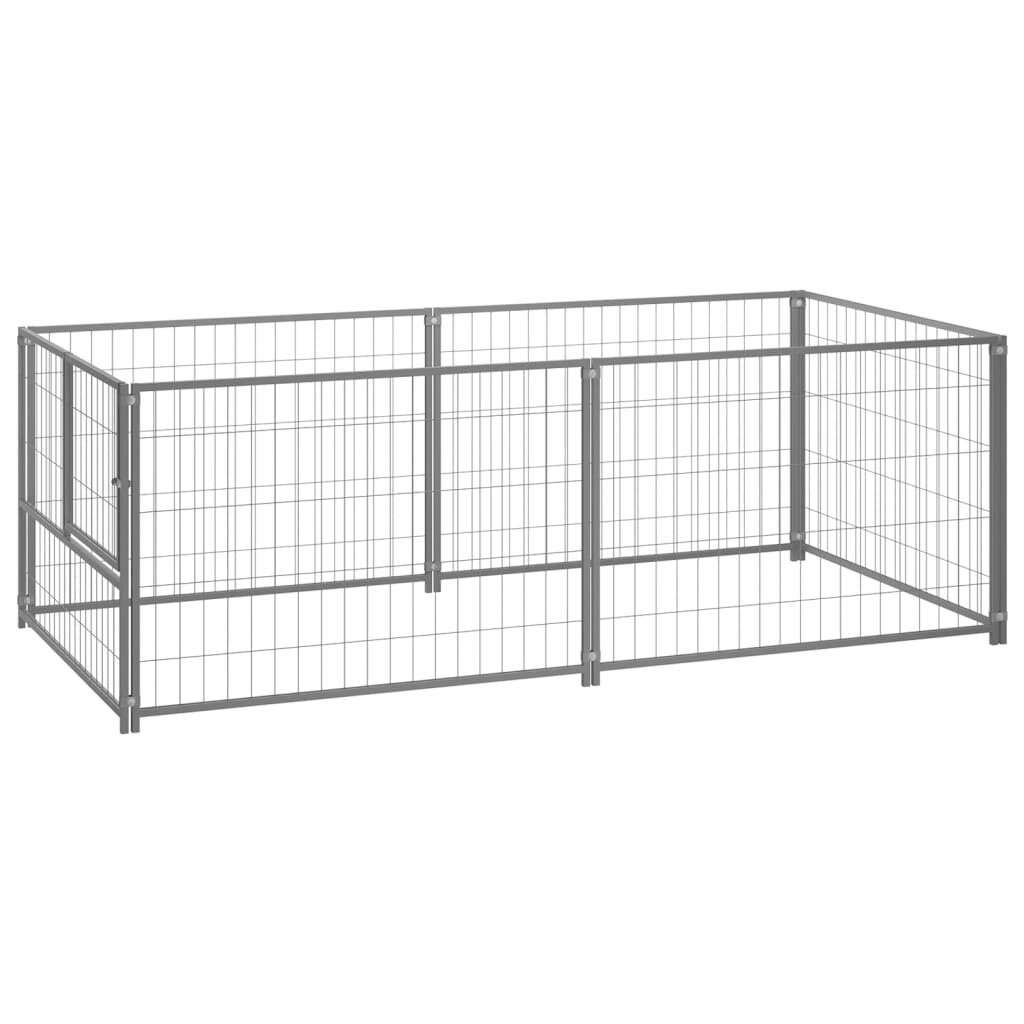 Image of [EU Direct] vidaxl 150793 Outdoor Dog Kennel Silver 200x100x70 cm Steel House Cage Foldable Puppy Cats Sleep Metal Playp