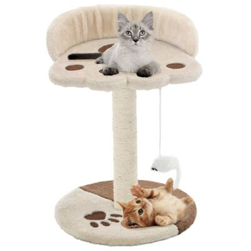 Image of [EU Direct] vidaxl 170543 Cat Tree with Sisal Scratching Post 40 cm Scratcher Tower Home Furniture Climbing Frame Toy Sp
