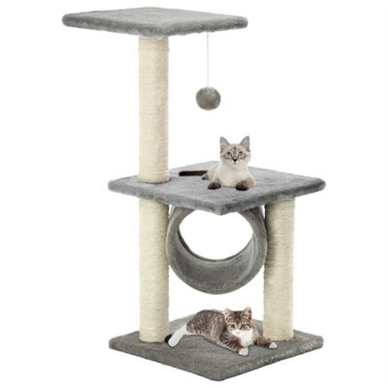 Image of [EU Direct] vidaxl 170546 Cat Tree with Sisal Scratching Posts 65 cm Scratcher Tower Home Furniture Climbing Frame Toy S