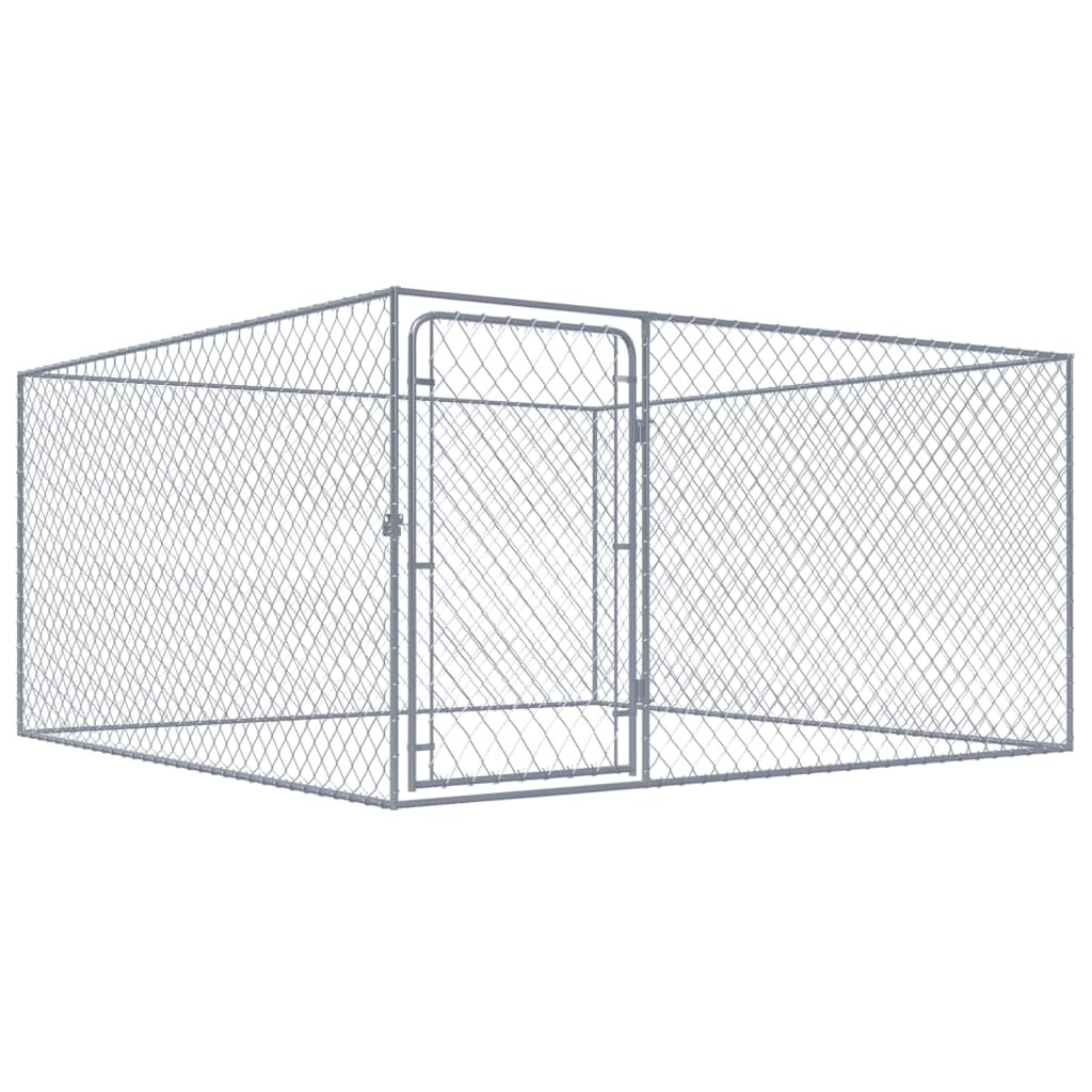 Image of [EU Direct] vidaxl 170819 Outdoor Dog Kennel Galvanised Steel 2x2x1 m House Cage Foldable Puppy Cats Sleep Metal Playpen