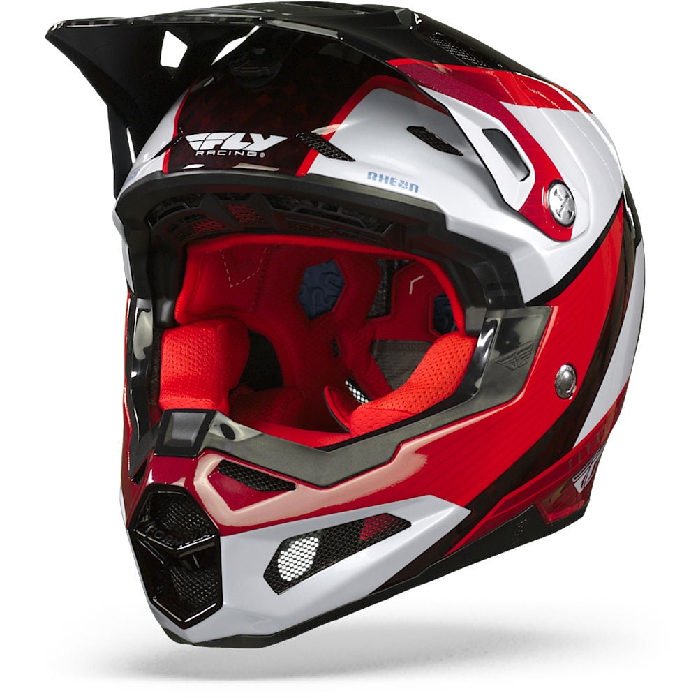 Image of EU FLY Racing Formula Carbon Prime Rouge Blanc Rouge Carbon Casque Cross Taille S