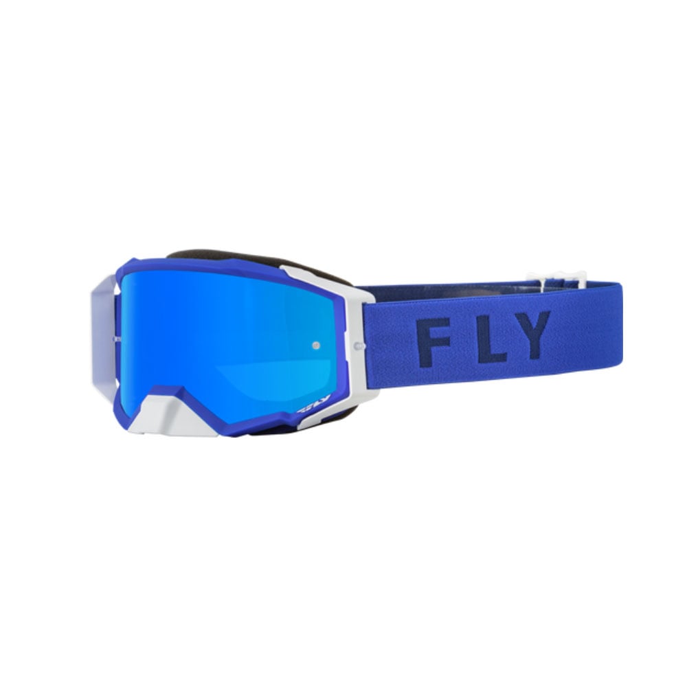 Image of EU FLY Racing Zone Pro Goggle Blue W Sky Blue Mirror Smoke Lens Taille