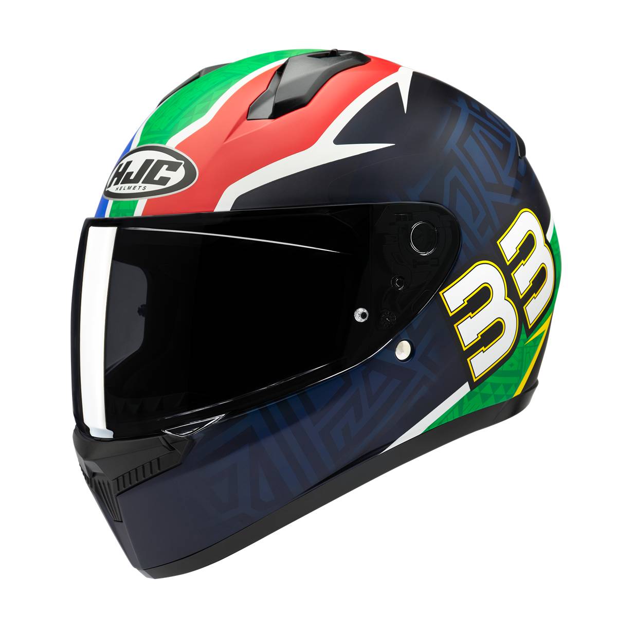 Image of EU HJC C10 Brad Binder 33 Full Face Helmet Black Green Taille XS