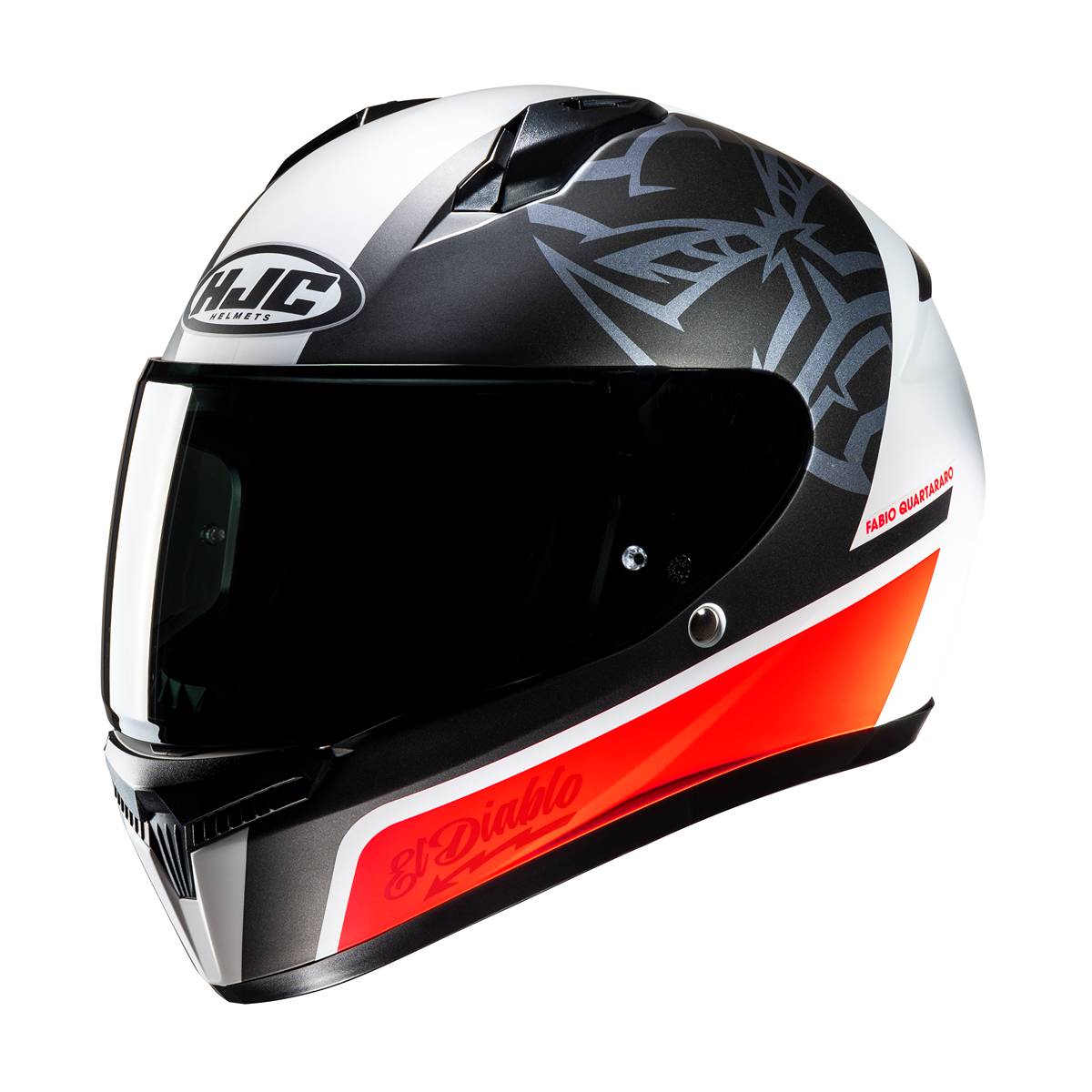Image of EU HJC C10 Fabio Quartararo 20 Full Face Helmet White Red Taille 2XL