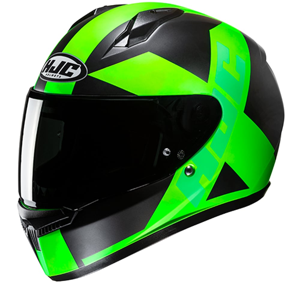 Image of EU HJC C10 Tez Black Green Full Face Helmet Taille XS