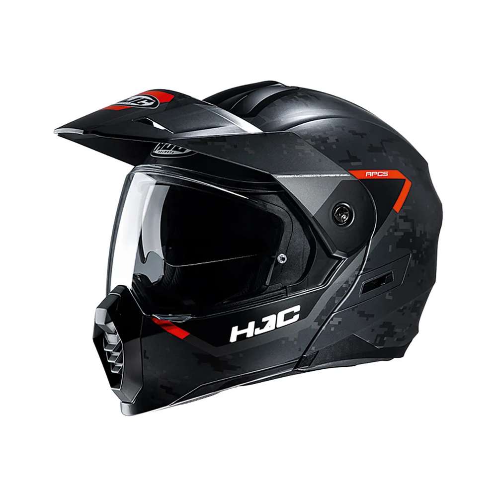 Image of EU HJC C80 Bult Black Red Adventure Helmet Taille S