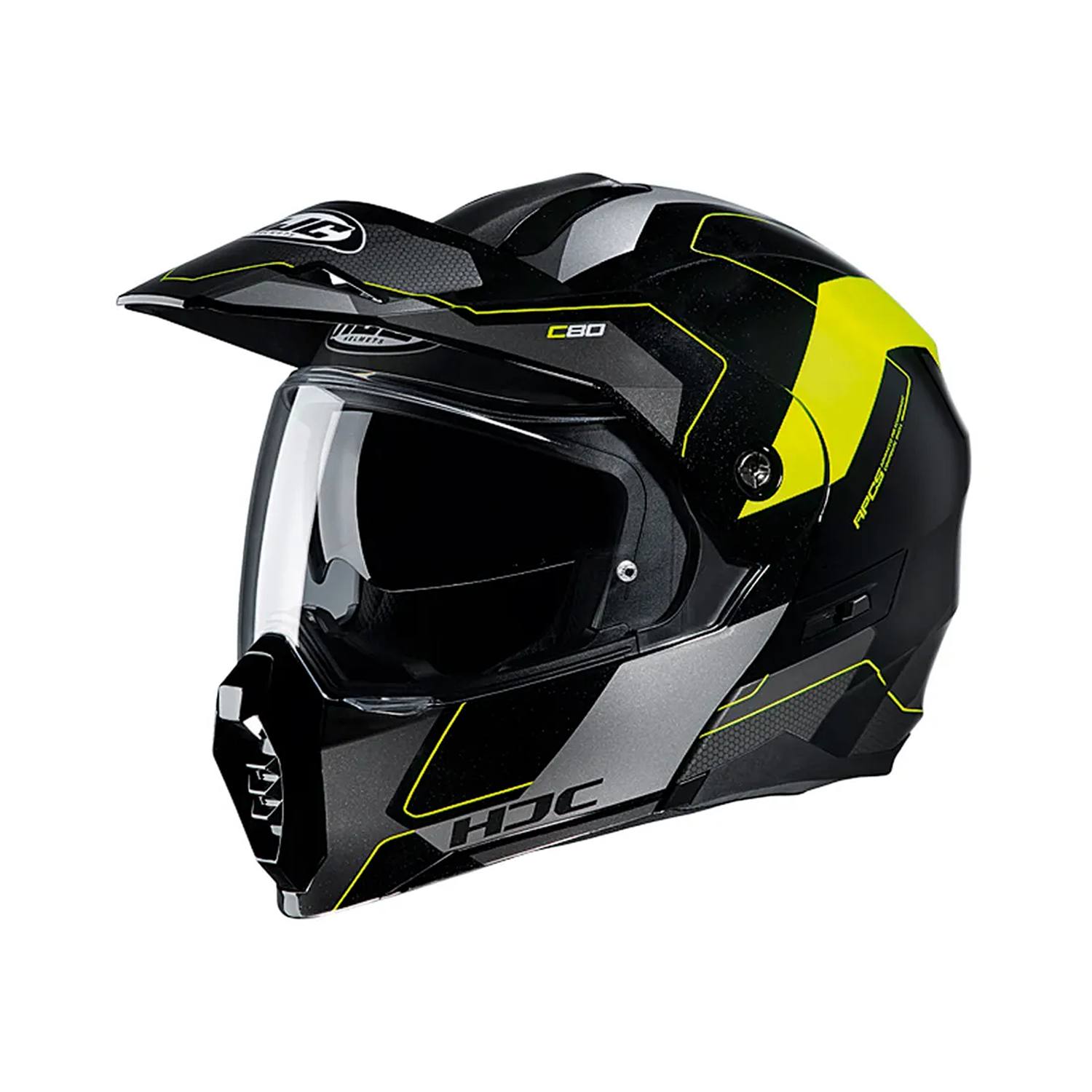 Image of EU HJC C80 Rox Black Yellow Adventure Helmet Taille XS