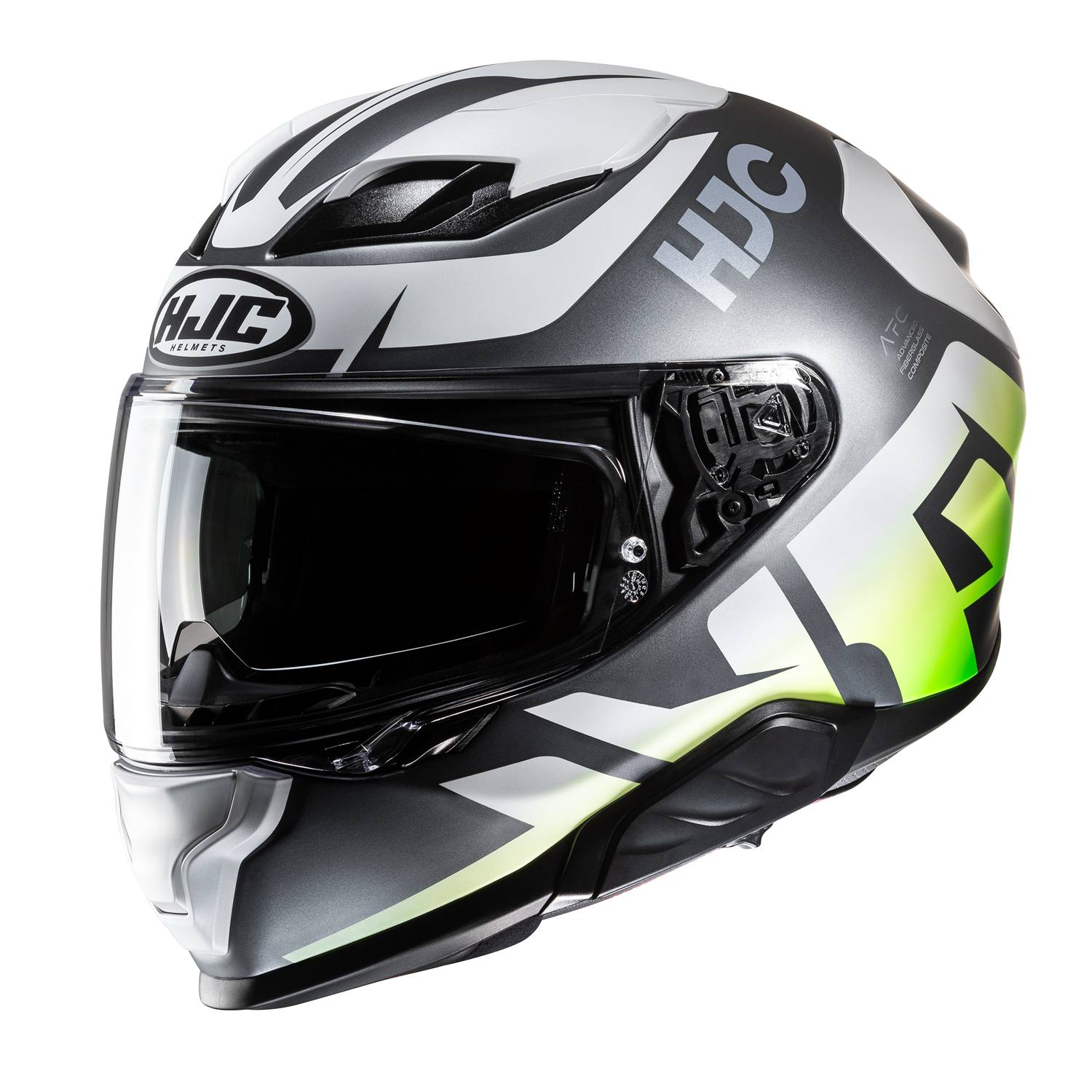 Image of EU HJC F71 Bard Black Green Full Face Helmet Taille XS