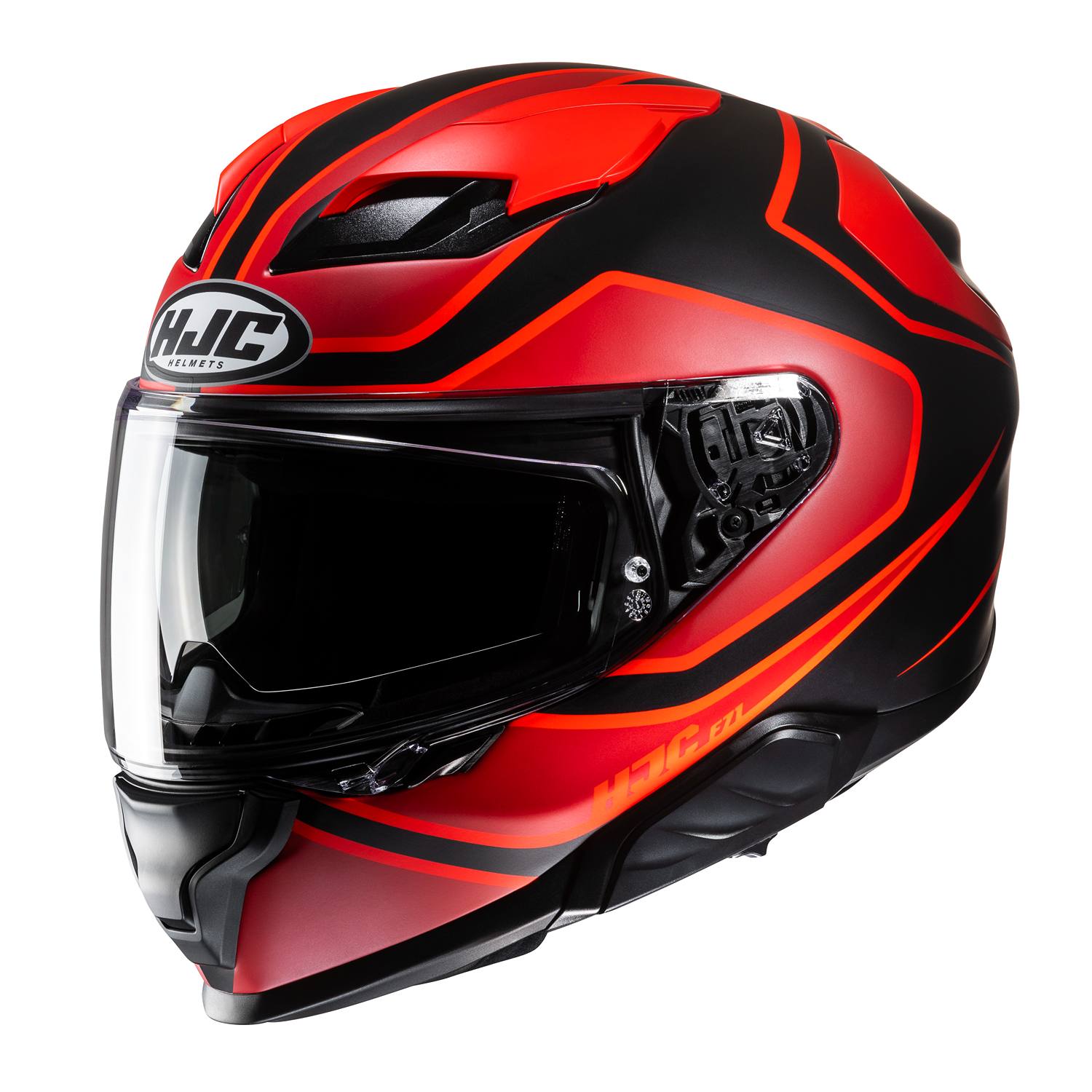 Image of EU HJC F71 Idle Black Red Full Face Helmet Taille L
