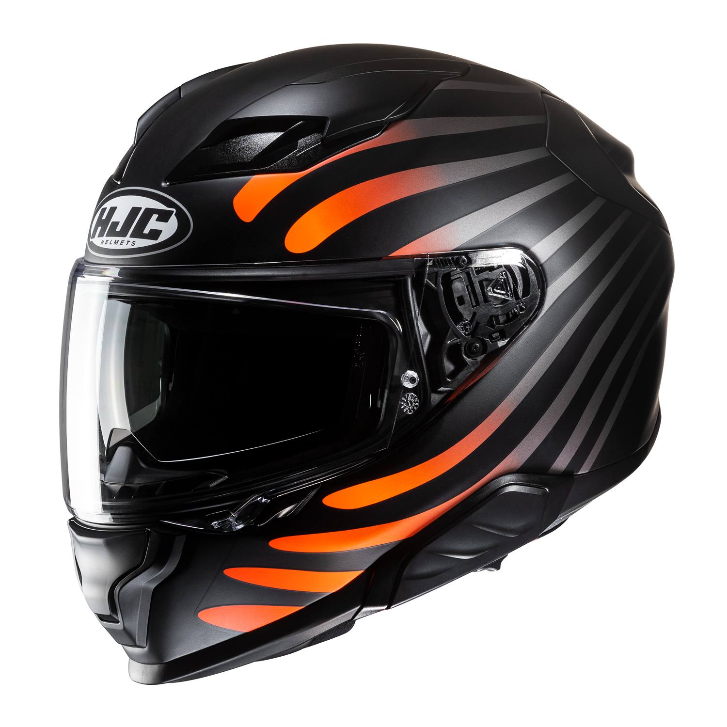 Image of EU HJC F71 Zen Black Orange Full Face Helmet Taille L