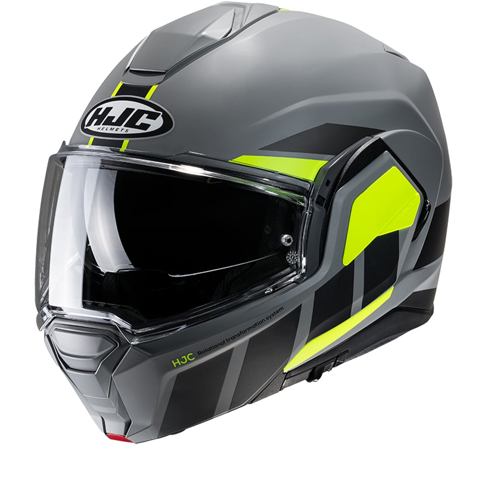 Image of EU HJC I100 Beis Gris Jaune MC3HSF Casque Modulable Taille L