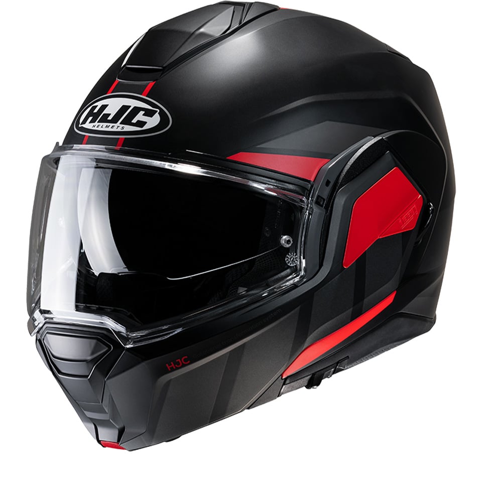 Image of EU HJC I100 Beis Noir Rouge MC1SF Casque Modulable Taille M