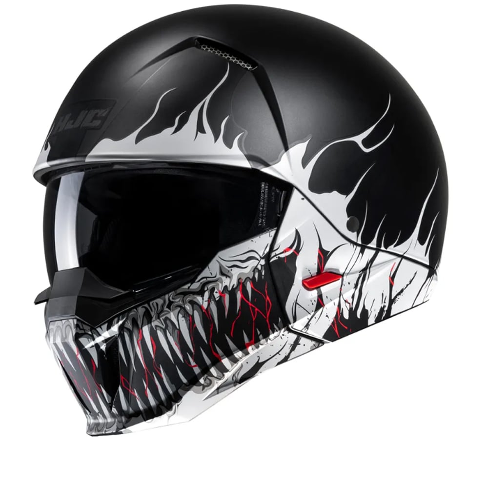 Image of EU HJC I20 Scraw Noir Blanc Mc5Sf Open Face Helmet Taille 2XL
