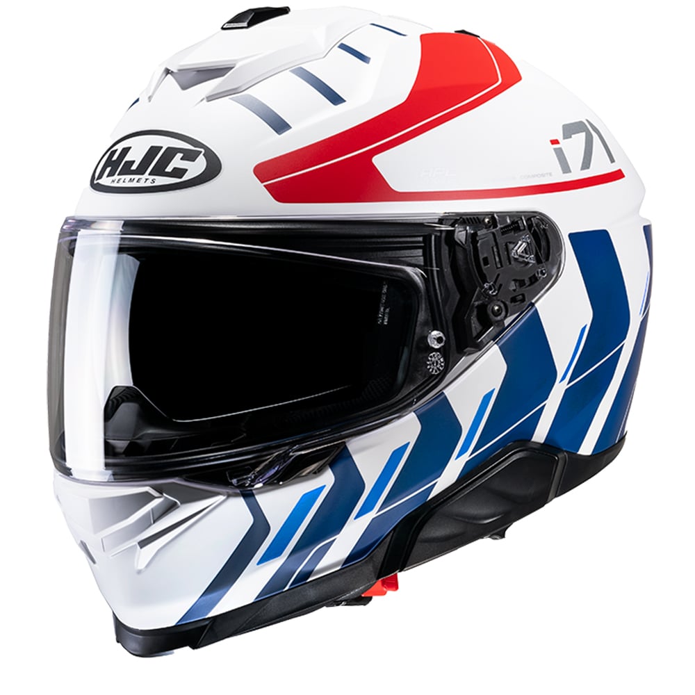 Image of EU HJC I71 Simo Blanc Rouge Mc21Sf Casque Intégral Taille S