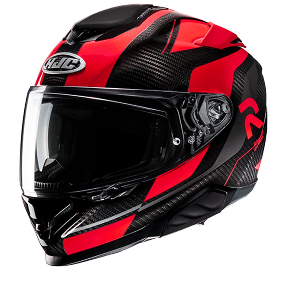 Image of EU HJC RPHA 71 Carbon Hamil Black Red Full Face Helmet Taille L