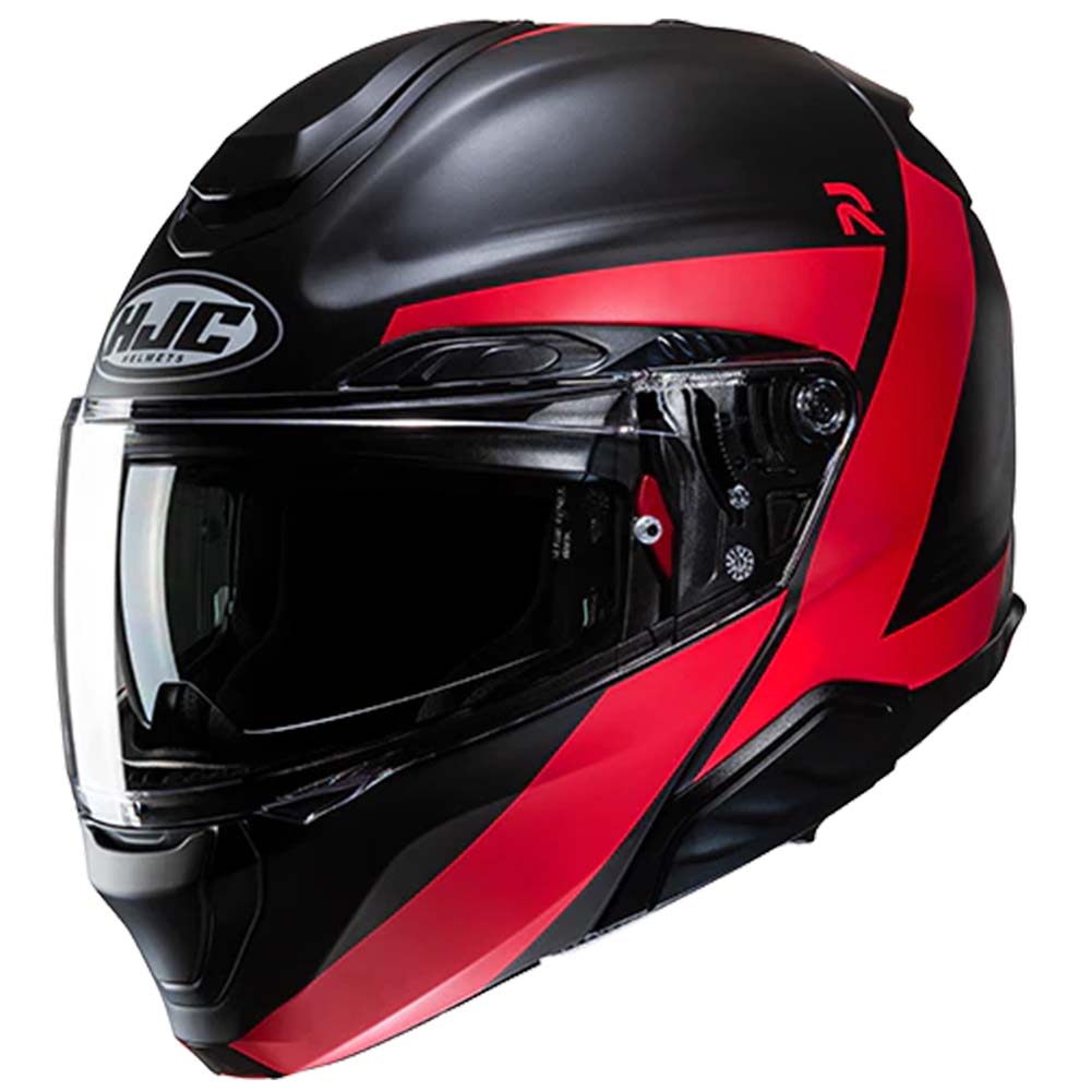 Image of EU HJC RPHA 91 Abbes Black Red Modular Helmet Taille S