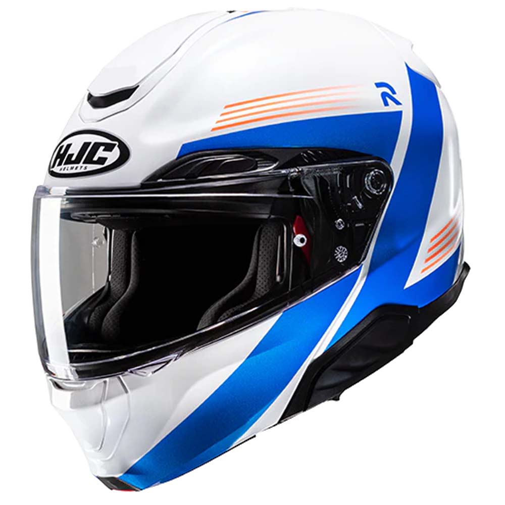 Image of EU HJC RPHA 91 Abbes White Blue Modular Helmet Taille L
