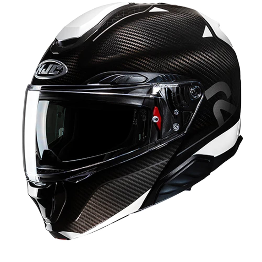 Image of EU HJC RPHA 91 Carbon Noela Black White Modular Helmet Taille 2XL