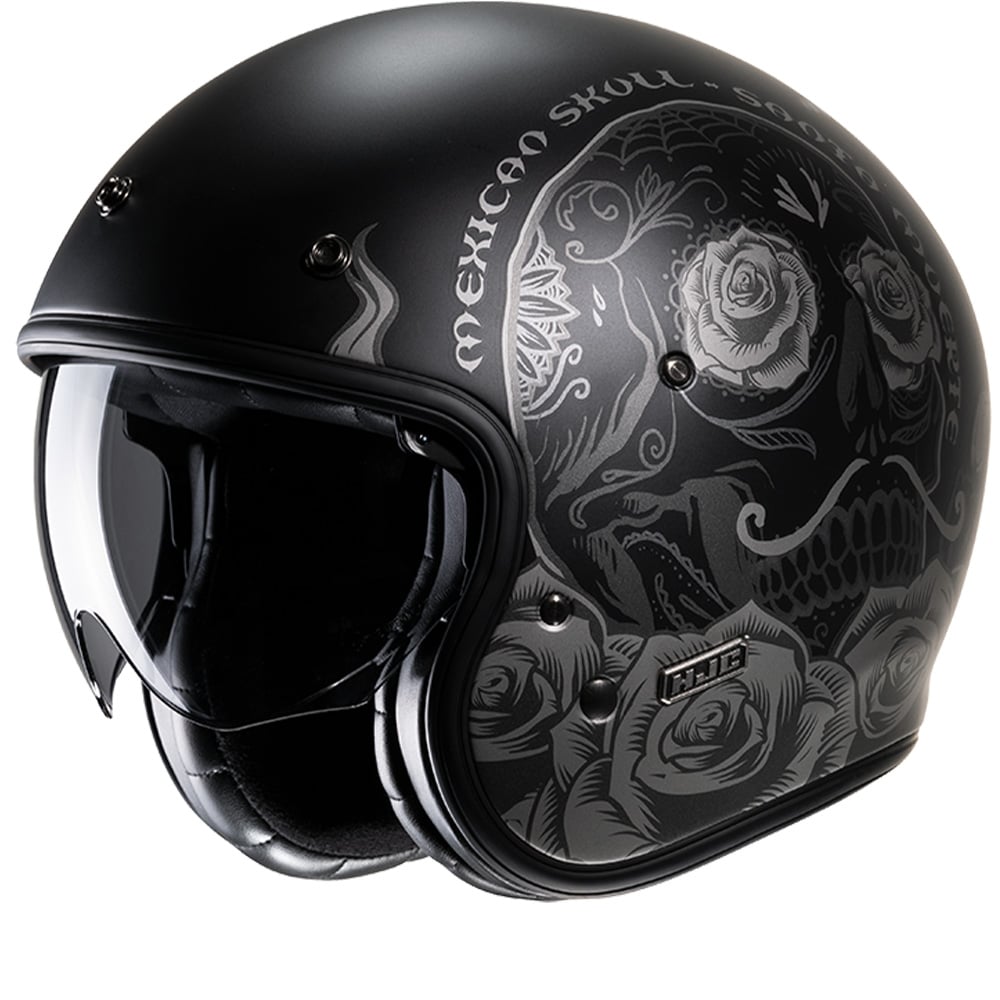 Image of EU HJC V31 Desto Noir Gris MC5Sf Open Face Helmet Taille M