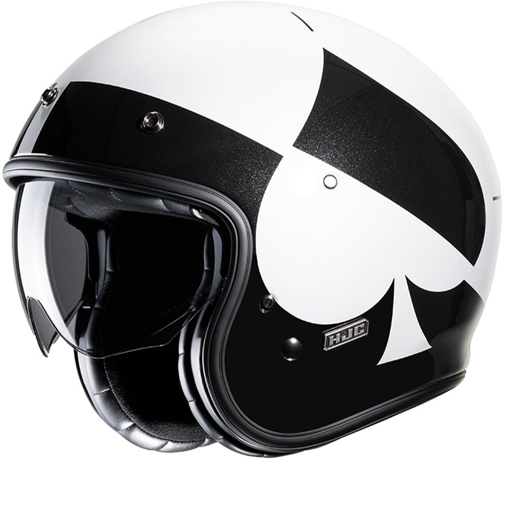 Image of EU HJC V31 Kuz Blanc Noir MC5 Open Face Helmet Taille M