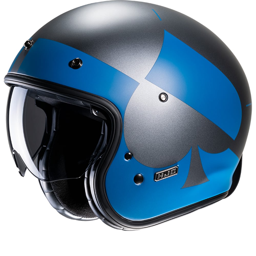 Image of EU HJC V31 Kuz Bleu Gris MC2SF Open Face Helmet Taille L