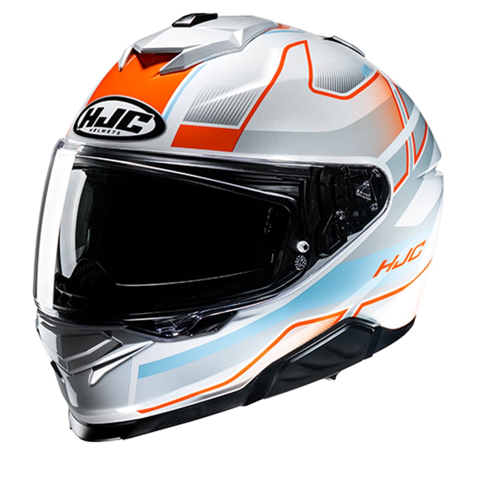 Image of EU HJC i71 Iorix White Orange Full Face Helmet Taille M