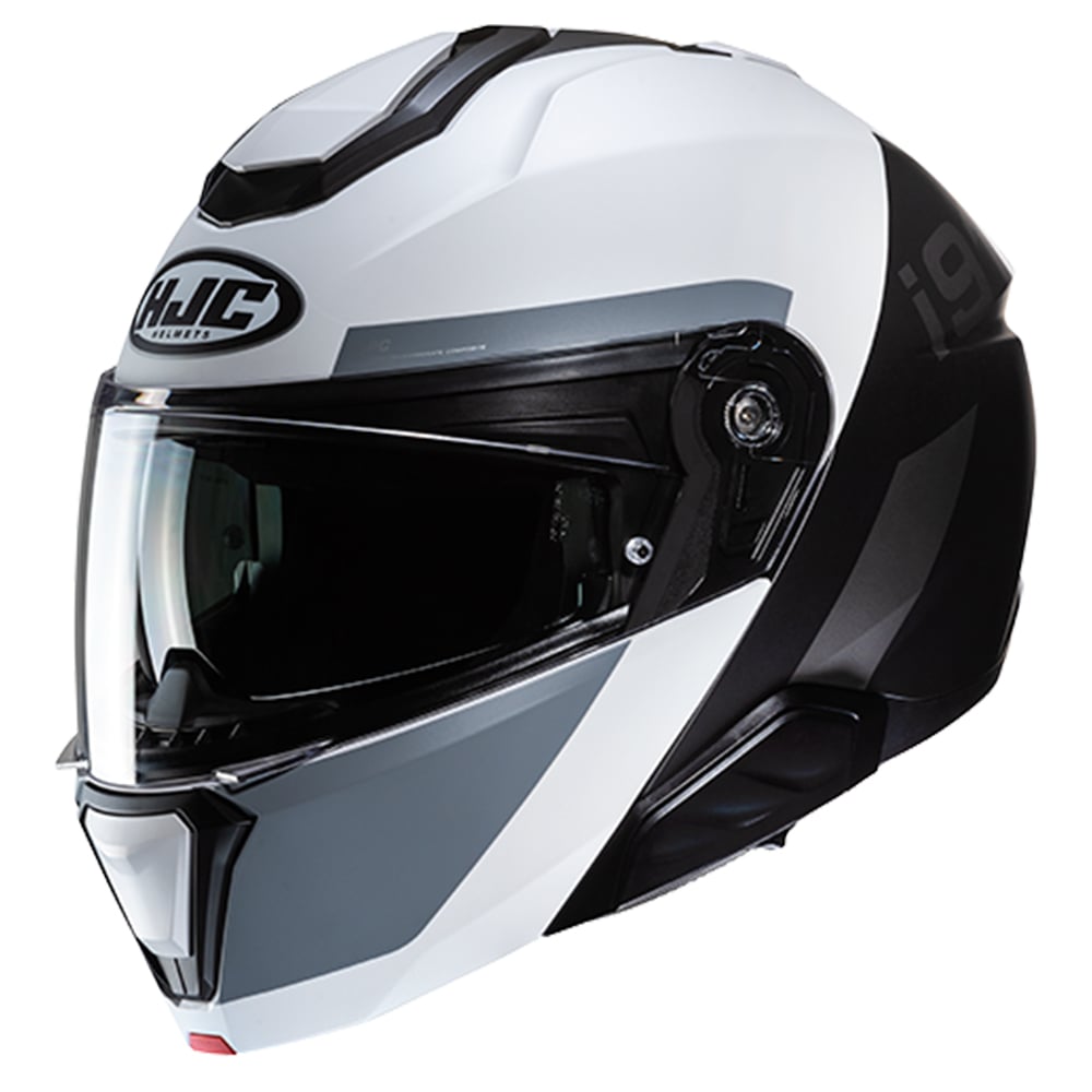 Image of EU HJC i91 Bina Black White Modular Helmet Taille 2XL