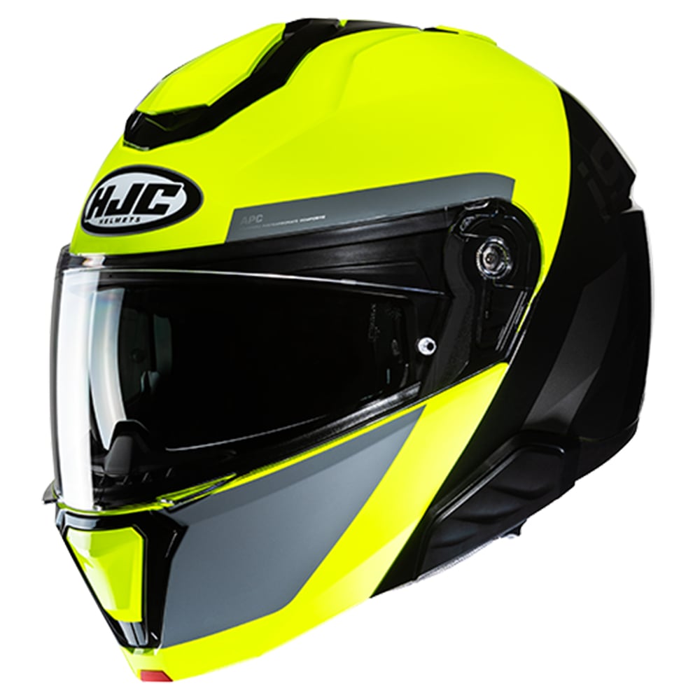 Image of EU HJC i91 Bina Black Yellow Modular Helmet Taille 2XL