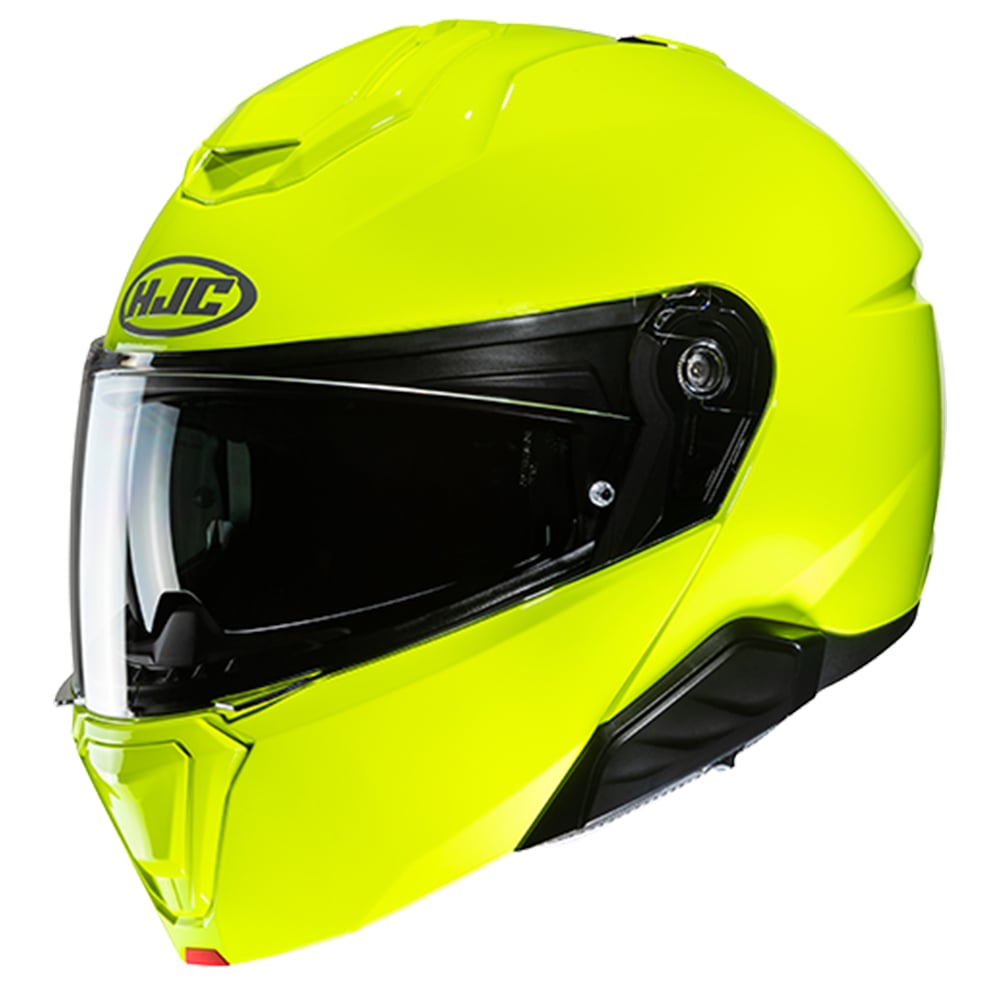 Image of EU HJC i91 Fluorescent Yellow Modular Helmet Taille S