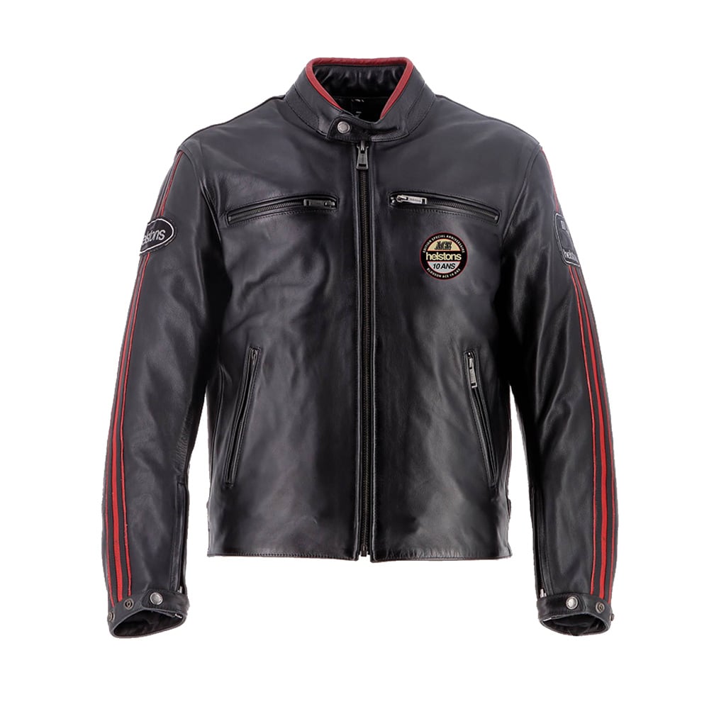 Image of EU Helstons Ace 10 Years Noir Leather CE Blouson Taille 2XL