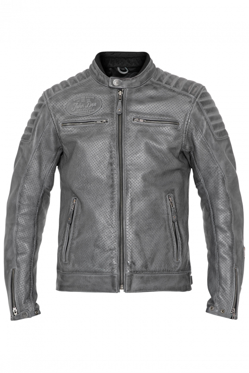 Image of EU John Doe Leather Storm Gris Blouson Taille 3XL