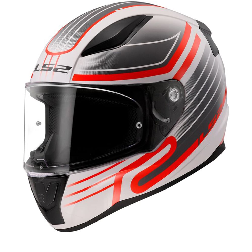 Image of EU LS2 FF353 Rapid II Circuit Blanc Rouge 06 Casque Intégral Taille S