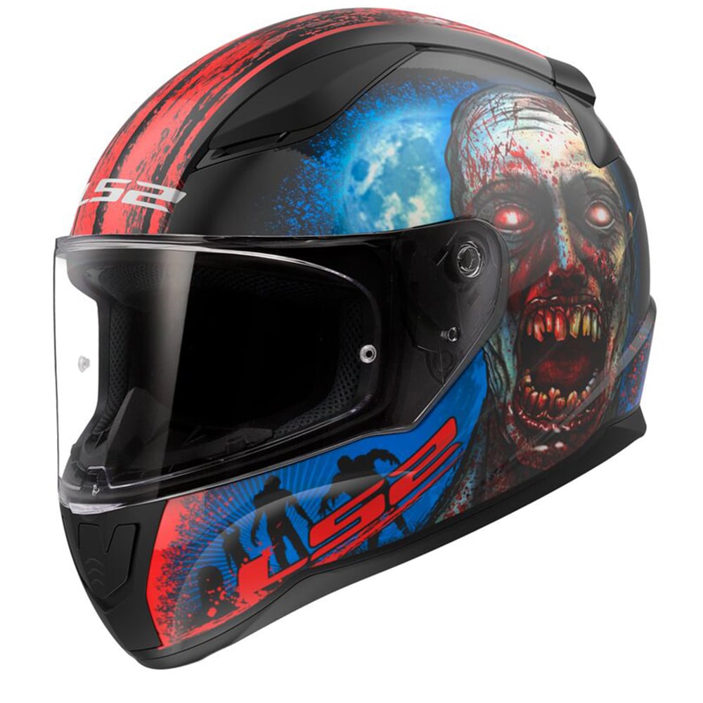 Image of EU LS2 FF353 Rapid II Zombie Black Red 06 Full Face Helmet Taille 2XL