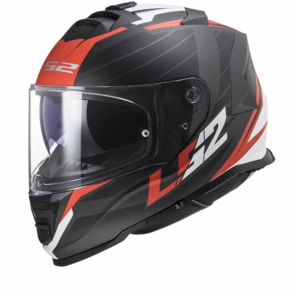 Image of EU LS2 FF800 Storm II Nerve Matt Black Red Full Face Helmet Taille 2XL