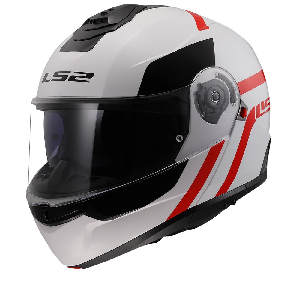 Image of EU LS2 FF908 STROBE II AUTOX Blanc Red-06 Casque Modulable Taille S