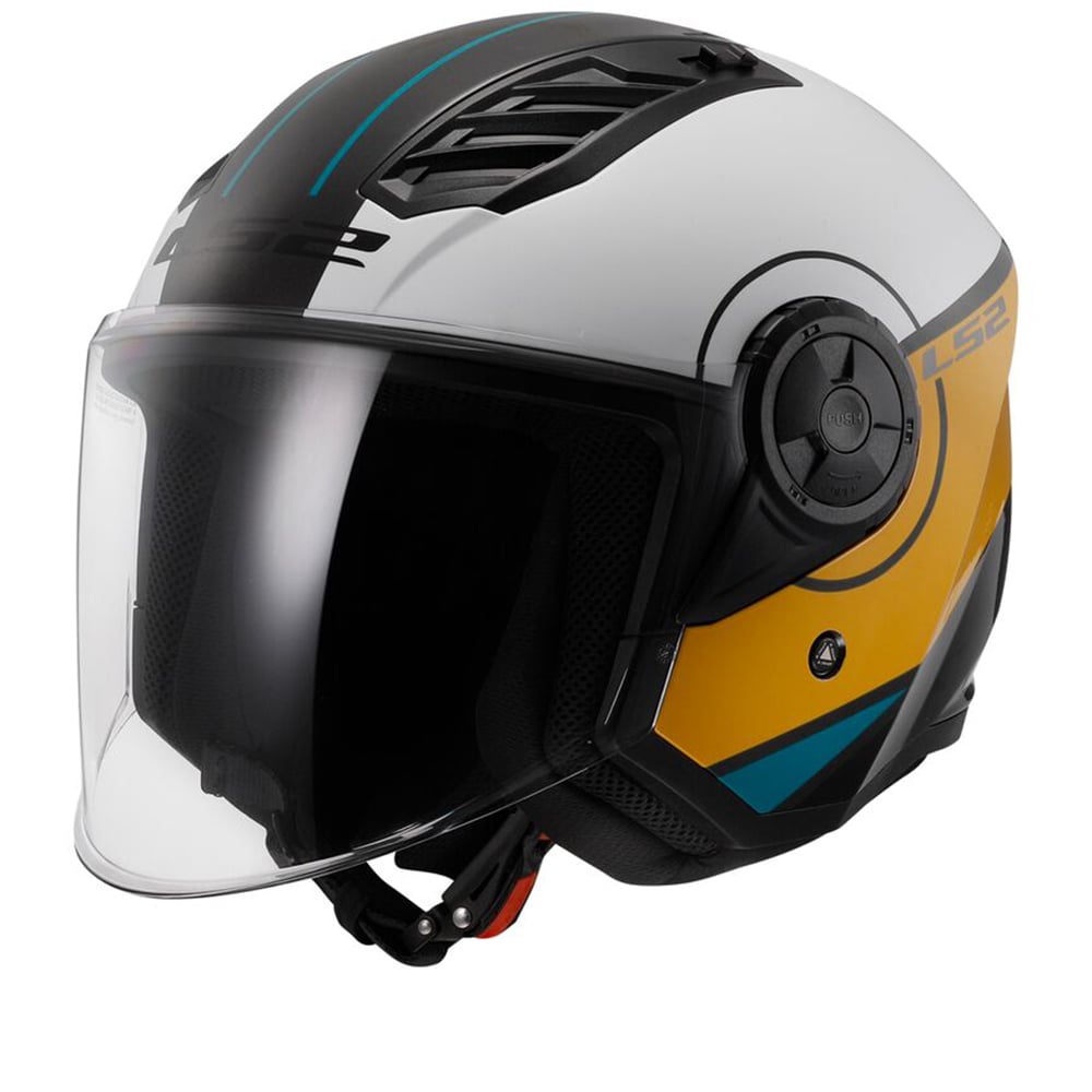 Image of EU LS2 OF616 Airflow II Cover White Brown Jet Helmet Taille S