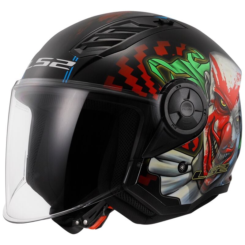 Image of EU LS2 OF616 Airflow II Happy Dreams Matt Black Jet Helmet Taille XL