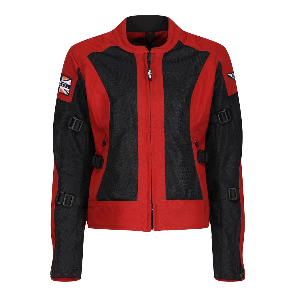 Image of EU Motogirl Jodie Mesh Rouge Noir Blouson Taille S