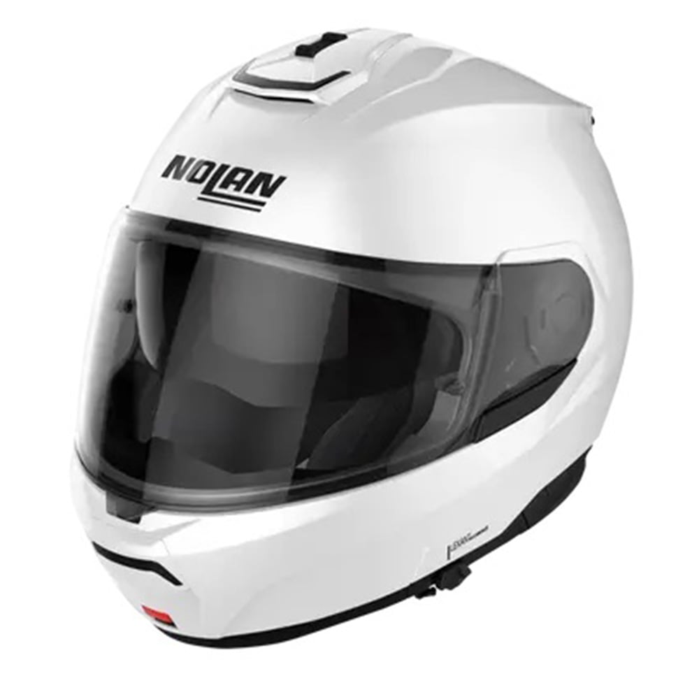 Image of EU Nolan N100-6 Classic N-COM 005 Metal White Modular Helmet Taille M