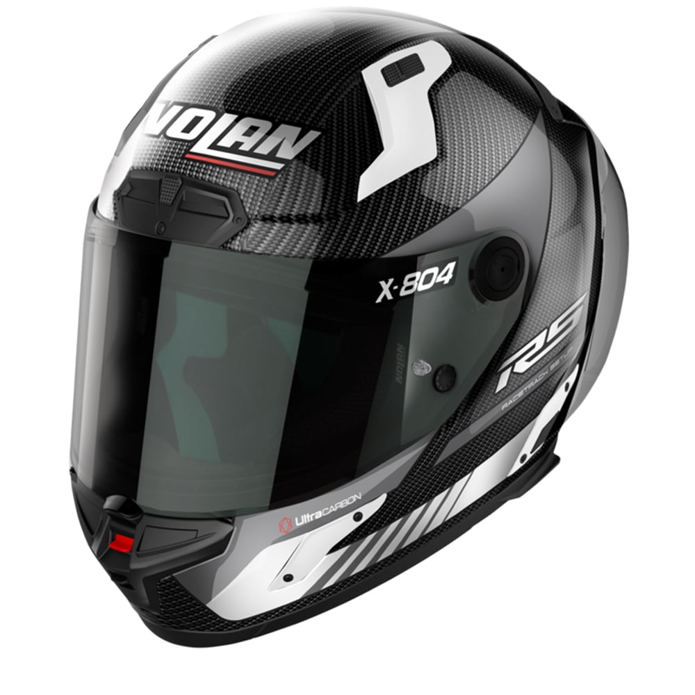 Image of EU Nolan X-804 RS Ultra Carbon Hot Lap 012 Carbon White Full Face Helmet Taille L