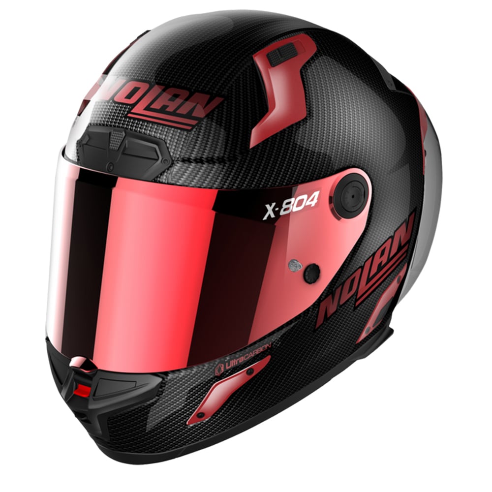 Image of EU Nolan X-804 RS Ultra Carbon Iridium Edit 005 Black Red Full Face Helmet Taille L