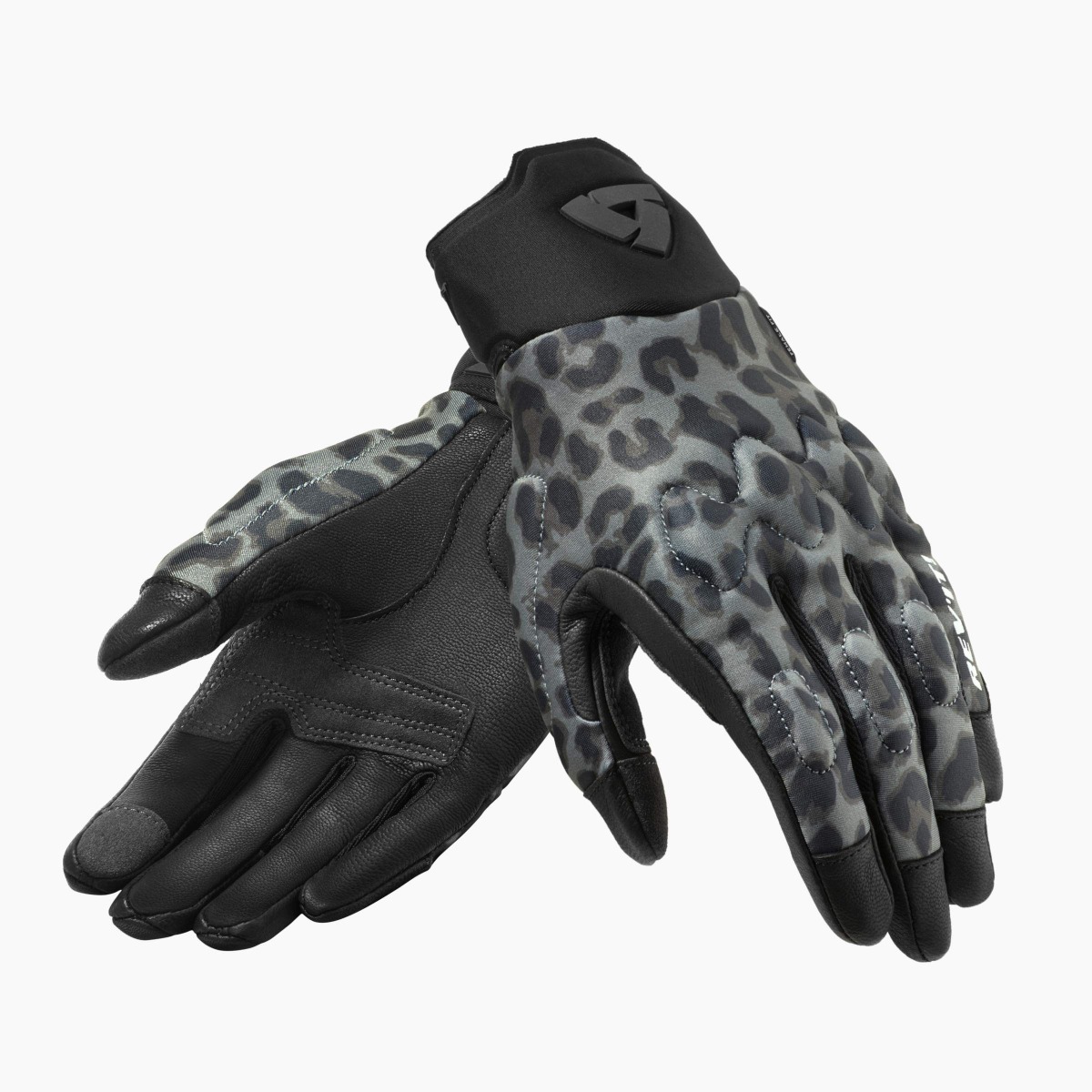 Image of EU REV'IT! Spectrum Ladies Leopard Dark Gris Gants Taille XS